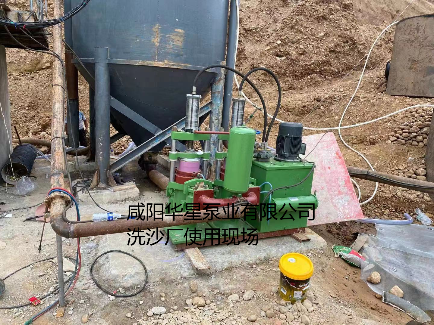 洗沙場使用華星YBH250-30陶瓷柱塞泥漿泵現場-客戶案例-03